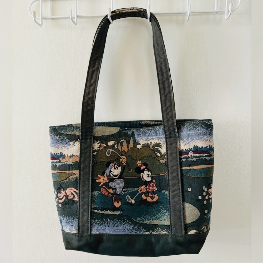 Disney Vintage Mickey & Co Tapestry Bag Mickey & Minnie Golfing Holdings Pluto